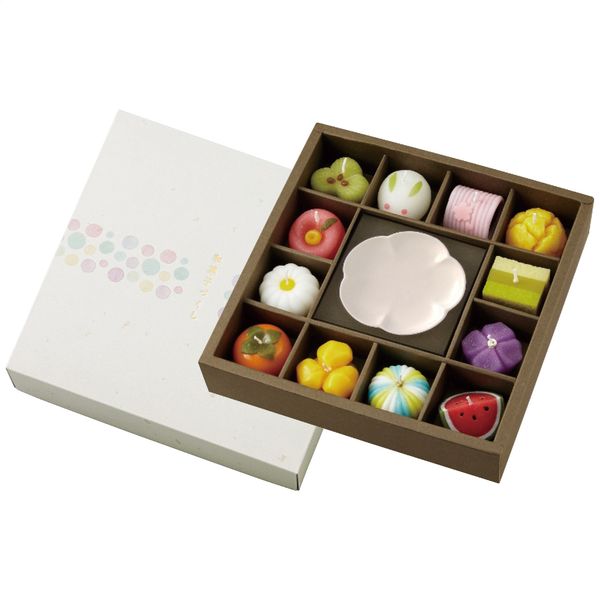 カメヤマ 和菓子型キャンドル・皿セット【S】6297-076 